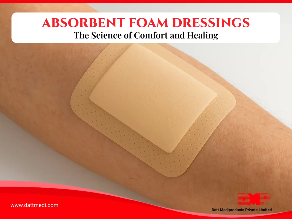 High-absorbency foam dressing for exuding wounds