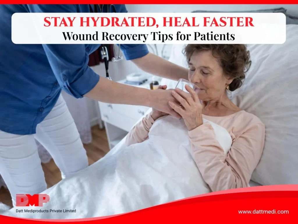 Patient drinking water for better wound healing
