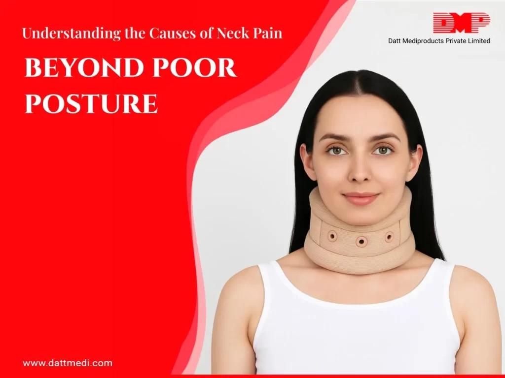Person using a soft cervical collar for neck support