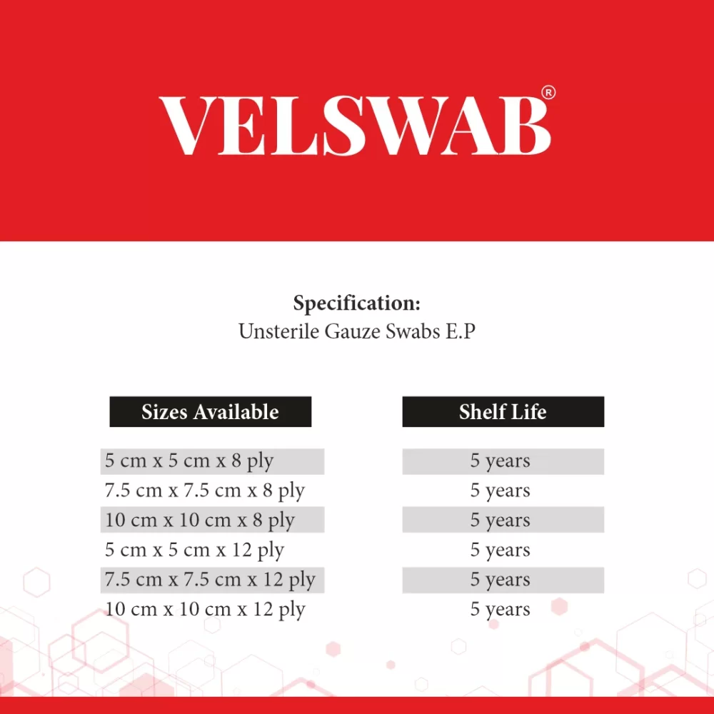 Velswab® sterile gauze based dressing for wound care