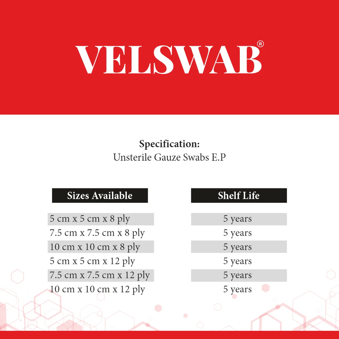 Velswab® sterile gauze based dressing for wound care