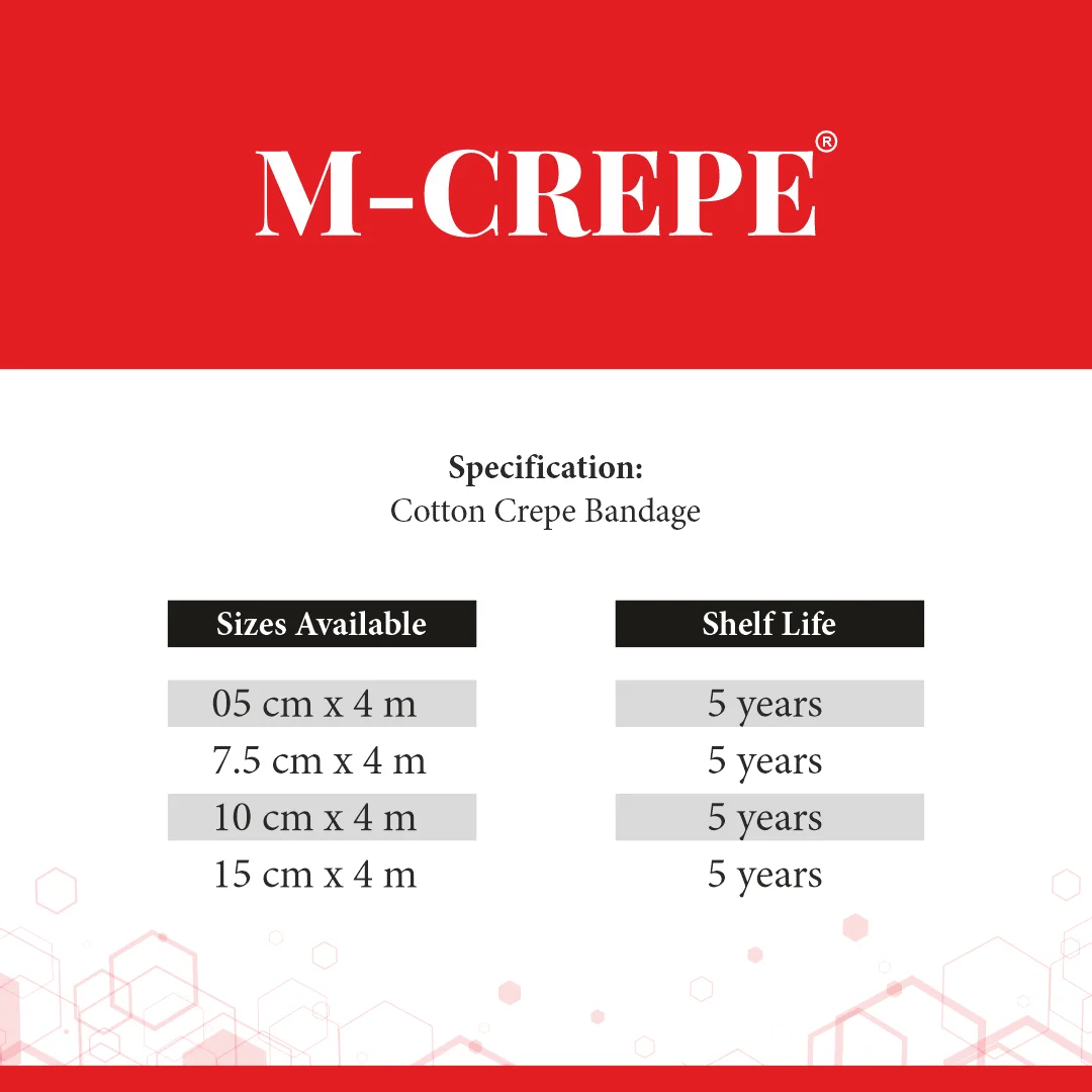 M-Crepe™ compression bandage for support and therapy