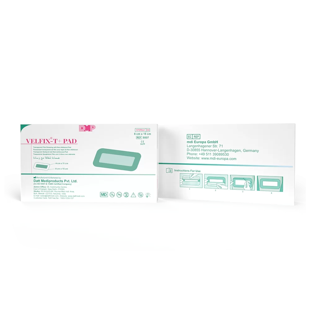 Velfix® T+Pad post-operative film dressing with absorbent pad