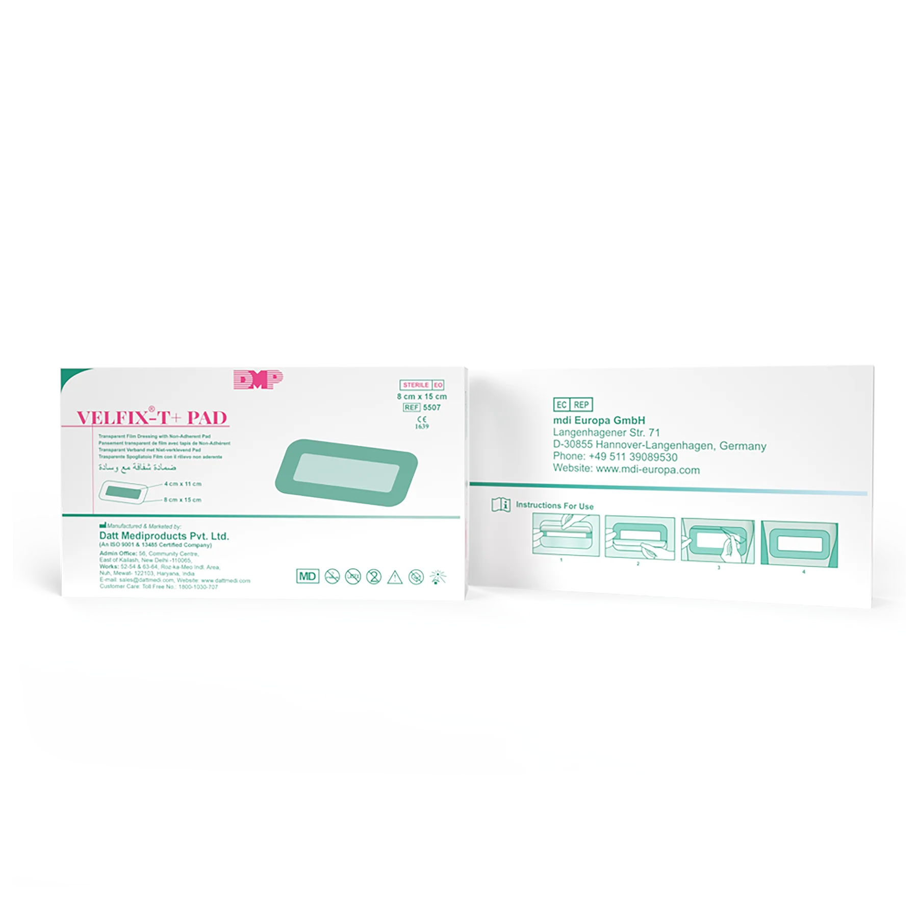 Velfix® T+Pad post-operative film dressing with absorbent pad