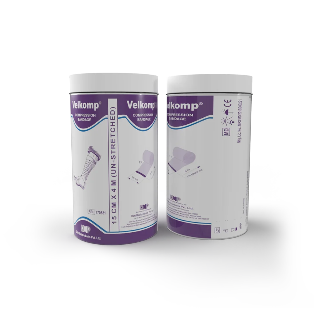Velkomp compression bandage for wound care support
