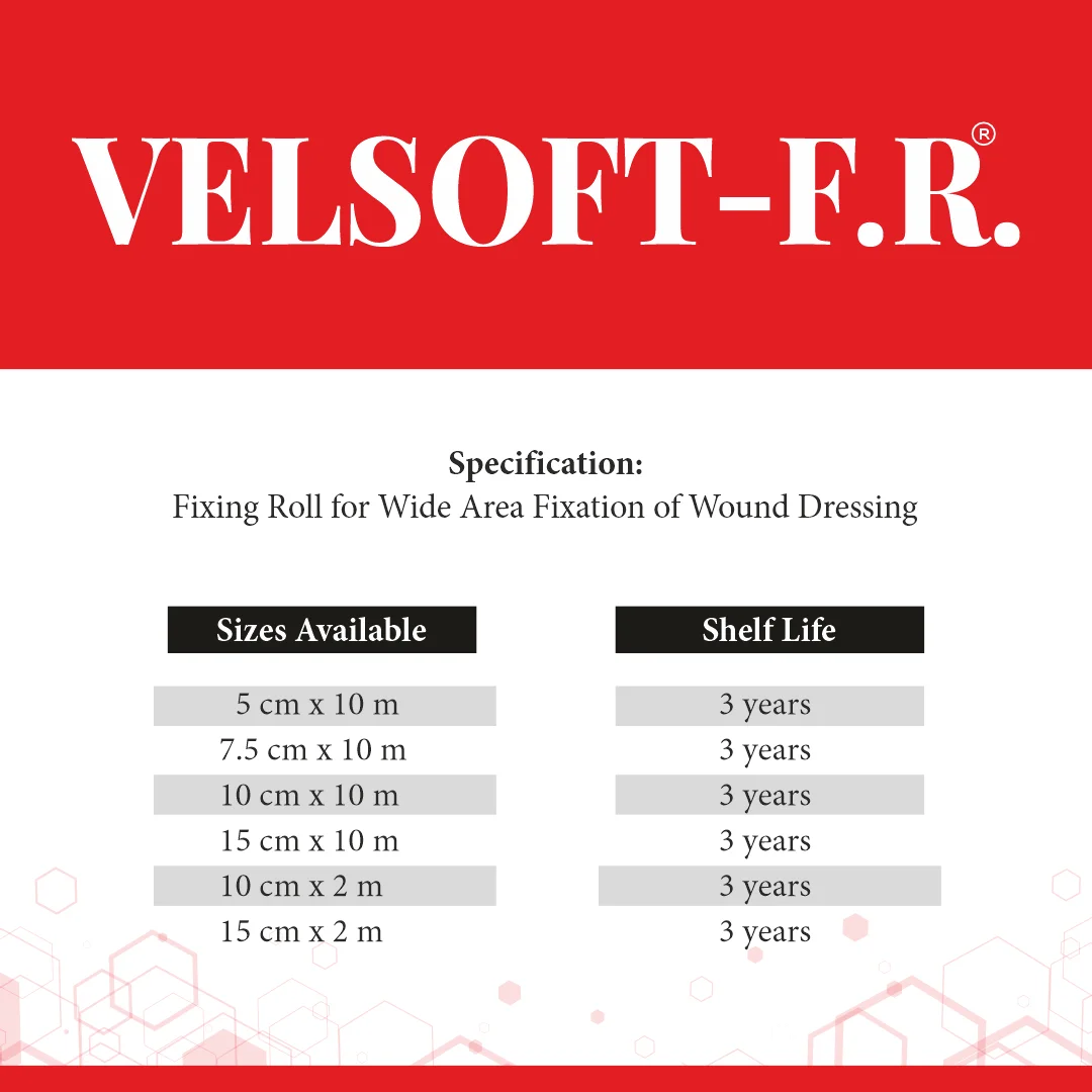 Velsoft®-FR adhesive tape for medical dressing fixation