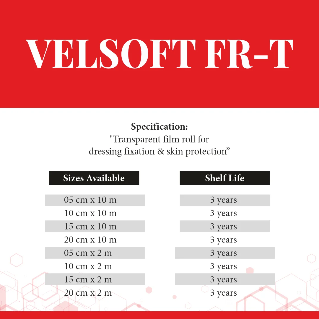 Velsoft® FR-T adhesive tape for secure wound care