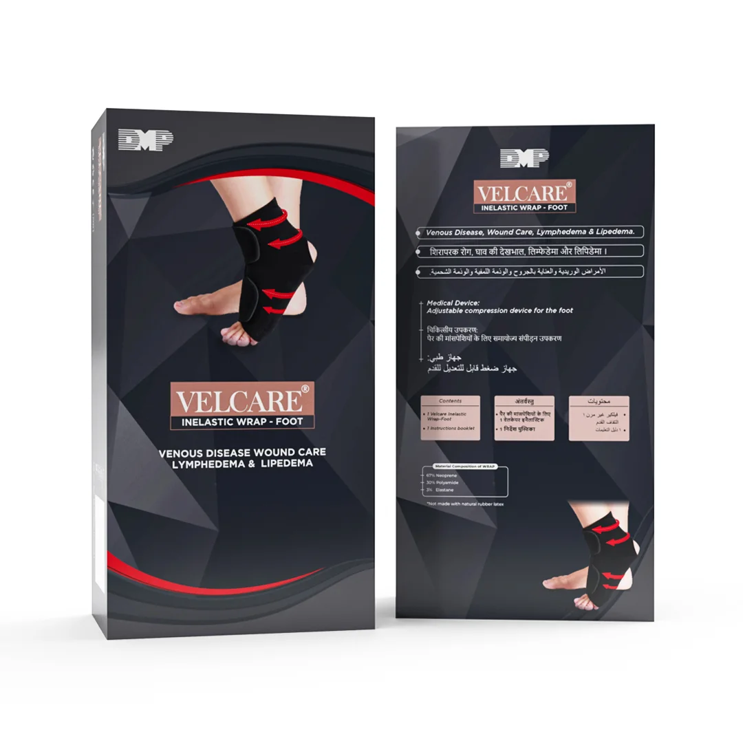 Velcare foot wrap for orthopedic foot support