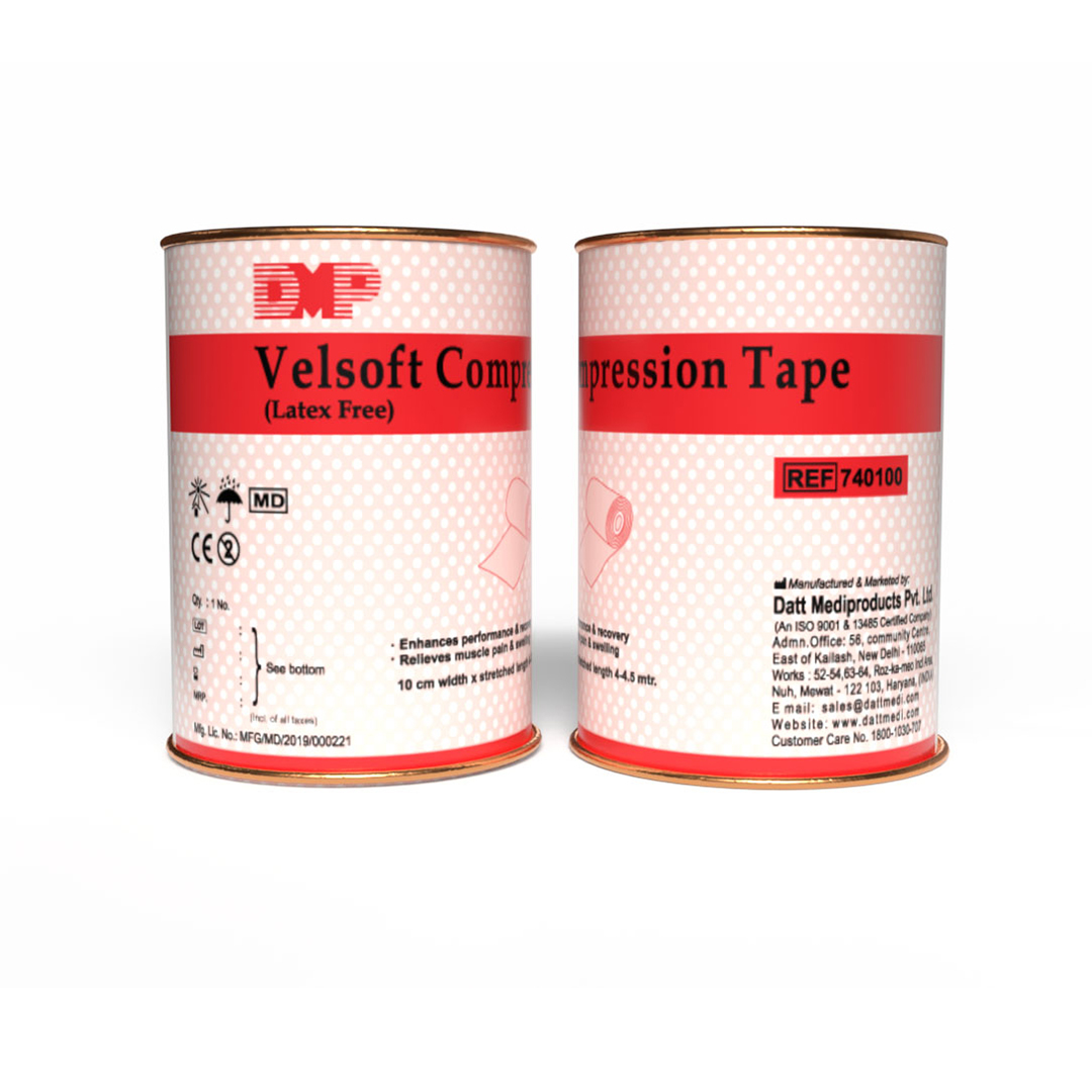 Retail packaging box of Velsoft Compression Tape latex-free compression support tape