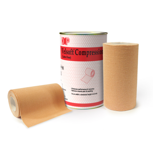 Velsoft Compression Tape latex-free compression support tape shown with its retail packaging