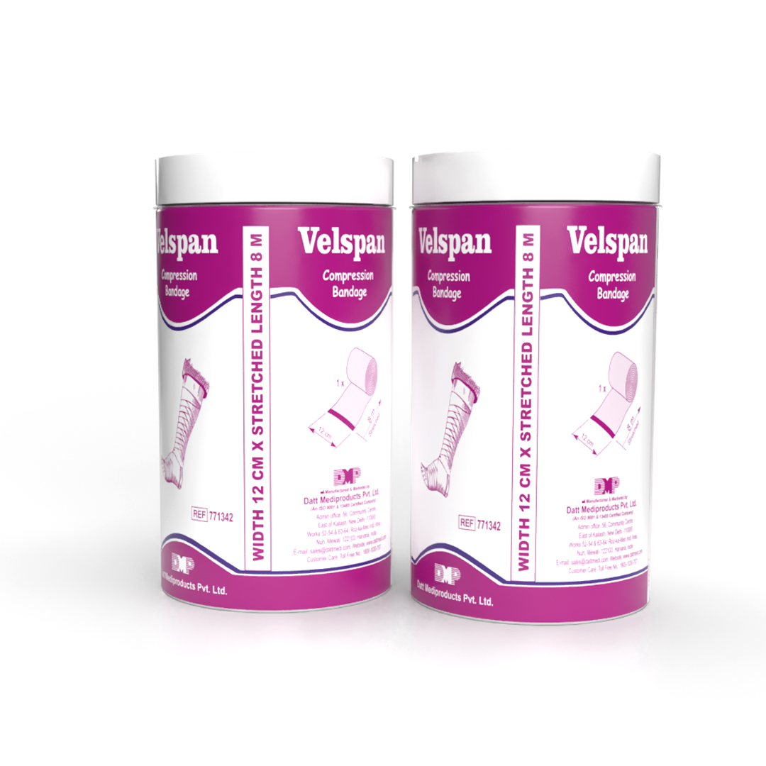 Retail packaging box of Velspan long stretch high compression bandage
