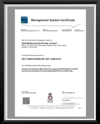 ISO certificate